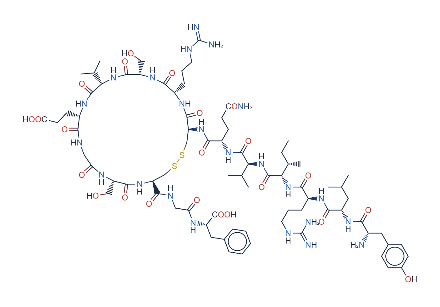 Chemical structure of AOD-9604 (hGH fragment 176-191 analog)