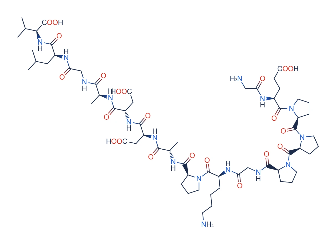 Chemical structure of BPC-157 (body protection compound pentadecapeptide)