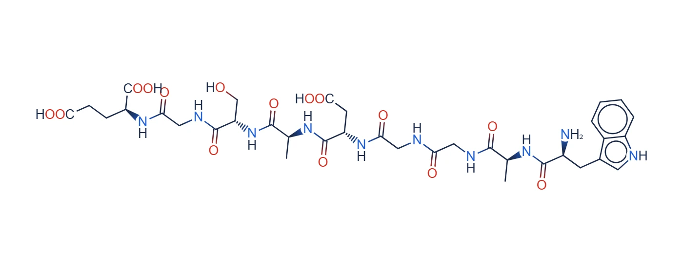 Chemical structure of DSIP (delta sleep-inducing peptide)