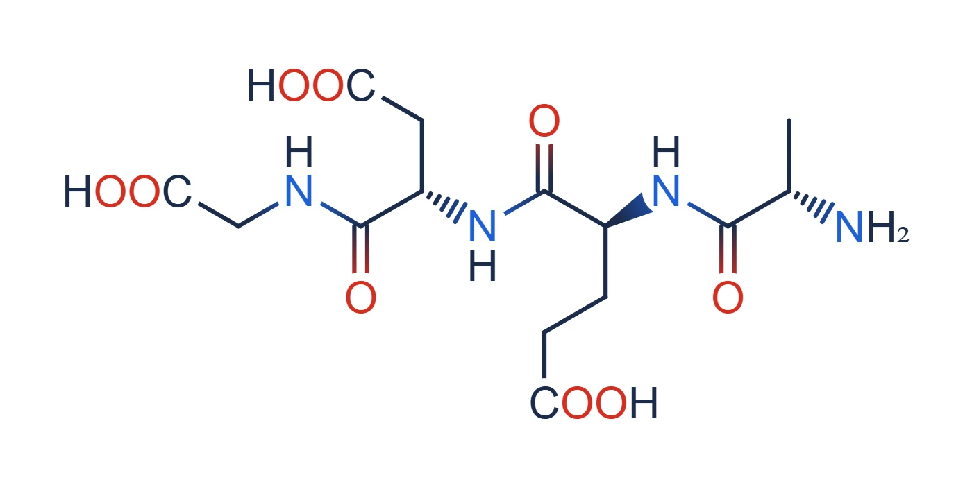 Chemical structure of Epitalon (AEDG tetrapeptide)