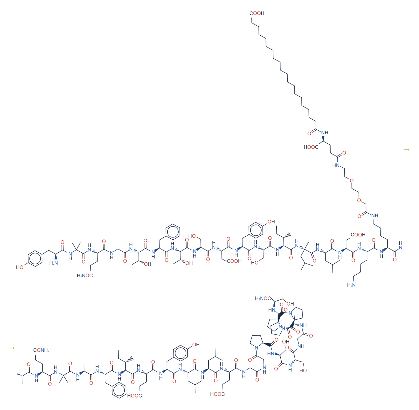 Chemical structure of G3X-RT (retatrutide)