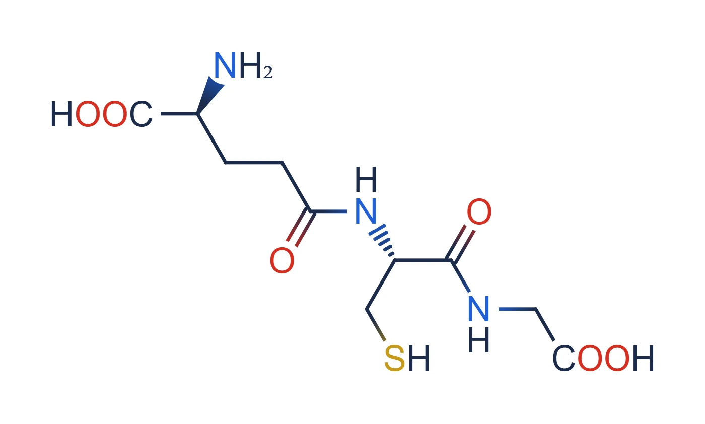 Chemical structure of Glutathione (GSH tripeptide)