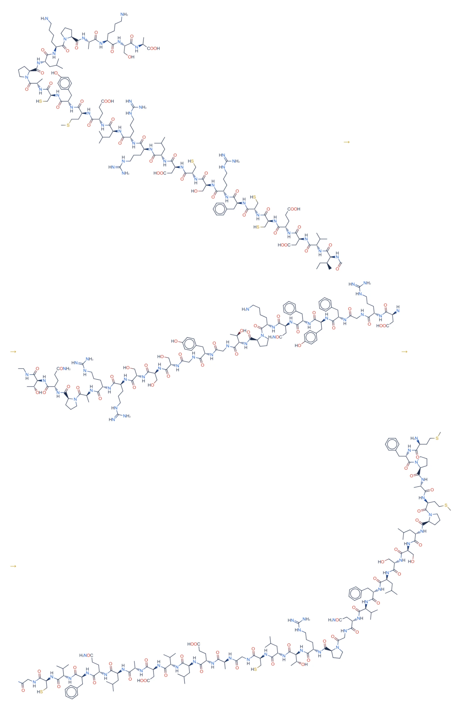 Chemical structure of IGF-1 LR3 (long R3 insulin-like growth factor-1)