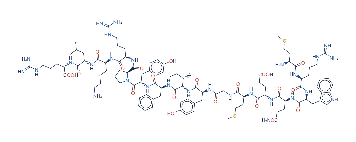 Chemical structure of MOTS-c (mitochondrial-derived peptide)