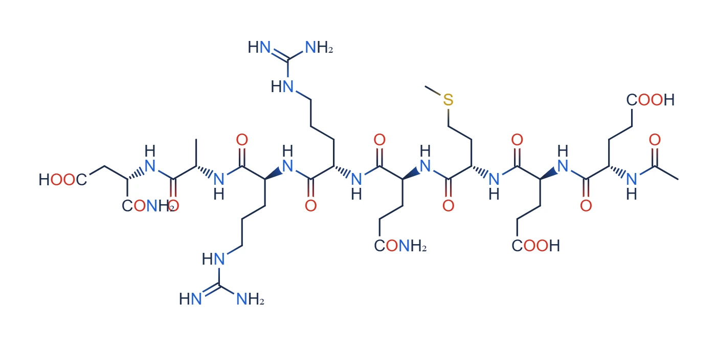 Chemical structure of SNAP-8 (acetyl octapeptide-3)