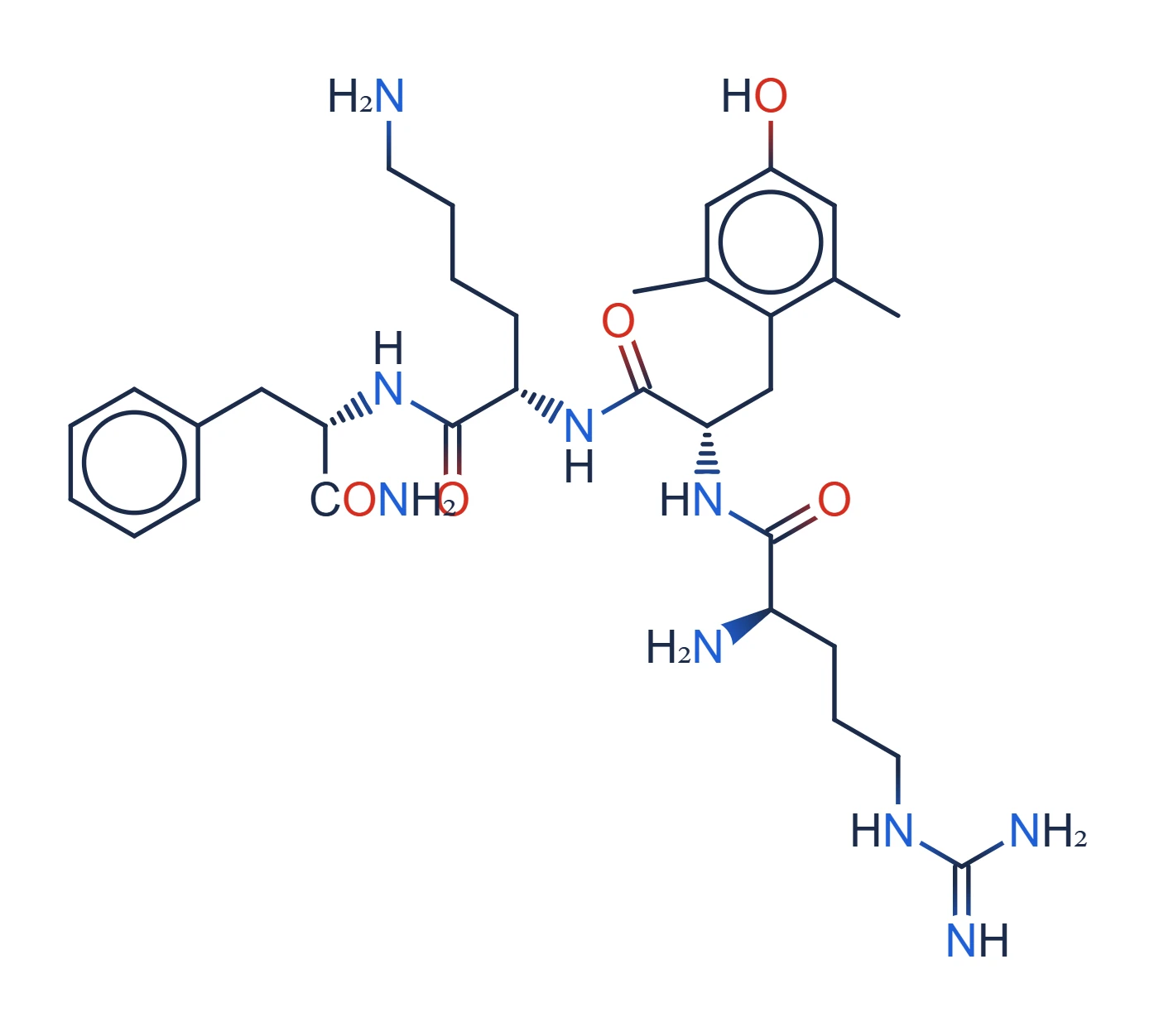 Chemical structure of SS-31 (elamipretide)